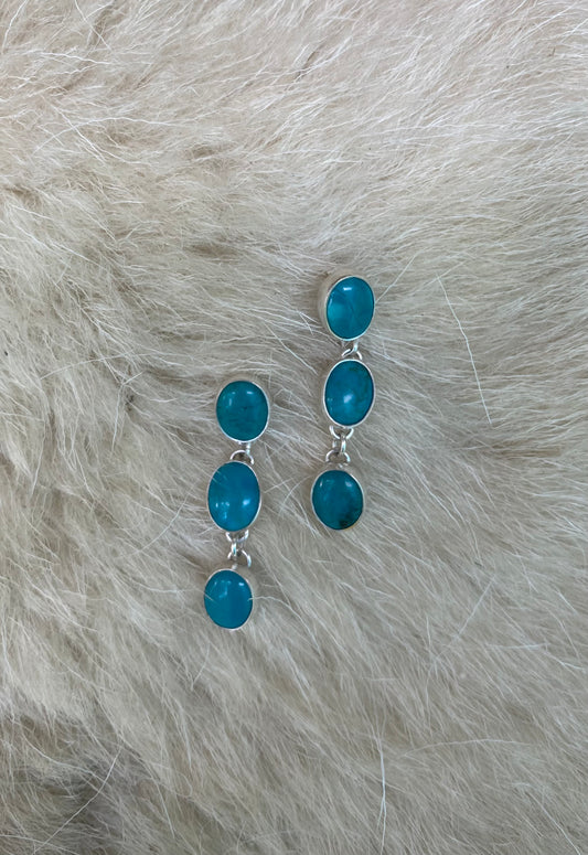 Triple Turquoise Earrings